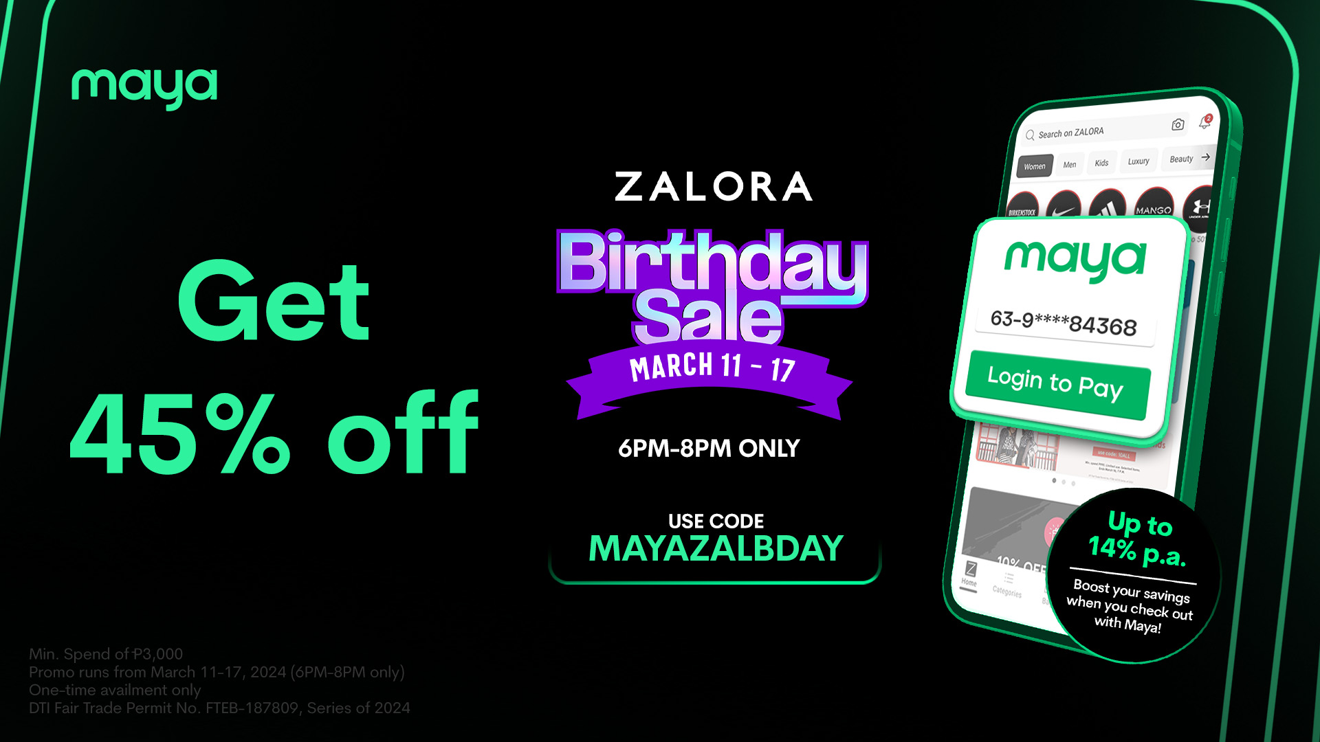 Get 45 off when you pay with Maya on ZALORA s 12th Birthday Sale